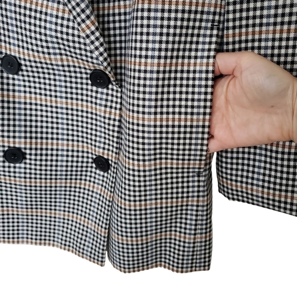 Just Female Holmes Oversized Double Breasted Checkered Plaid Blazer - Picture 6 of 10